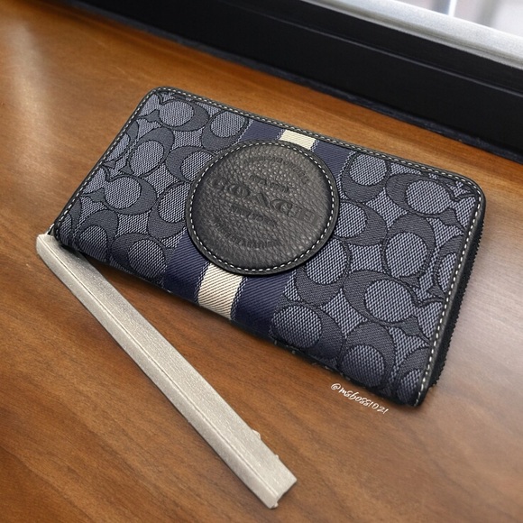 Coach Handbags - Coach Dempsey Phone Wallet In Signature Jacquard With Stripe And Patch